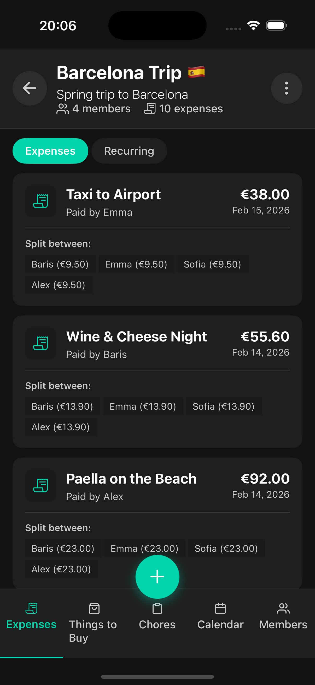 Track trip expenses like flights, hotels, and restaurants